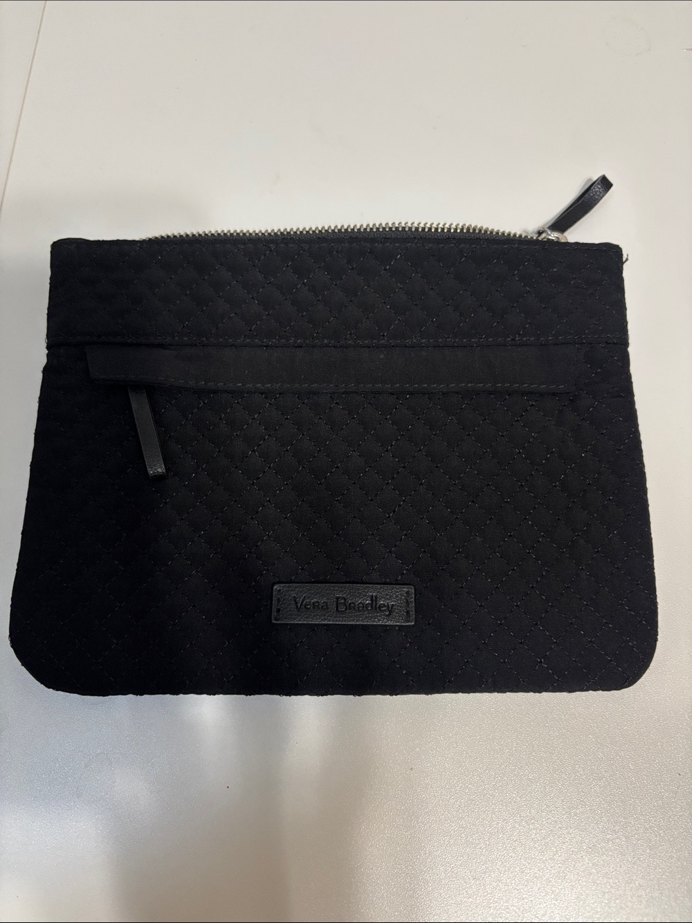 Vera Bradley Black Quilted crossbody with Front Pocket- strap missing